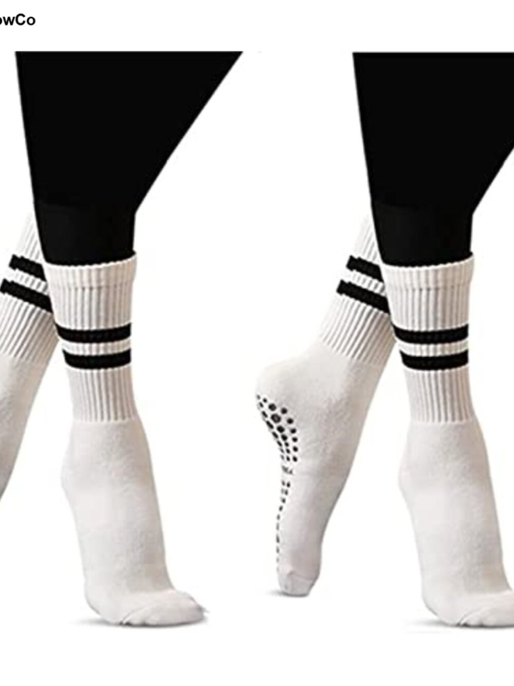 Pilates Grip Socks Combed Cotton Non Slip Yoga Barre Crew Women